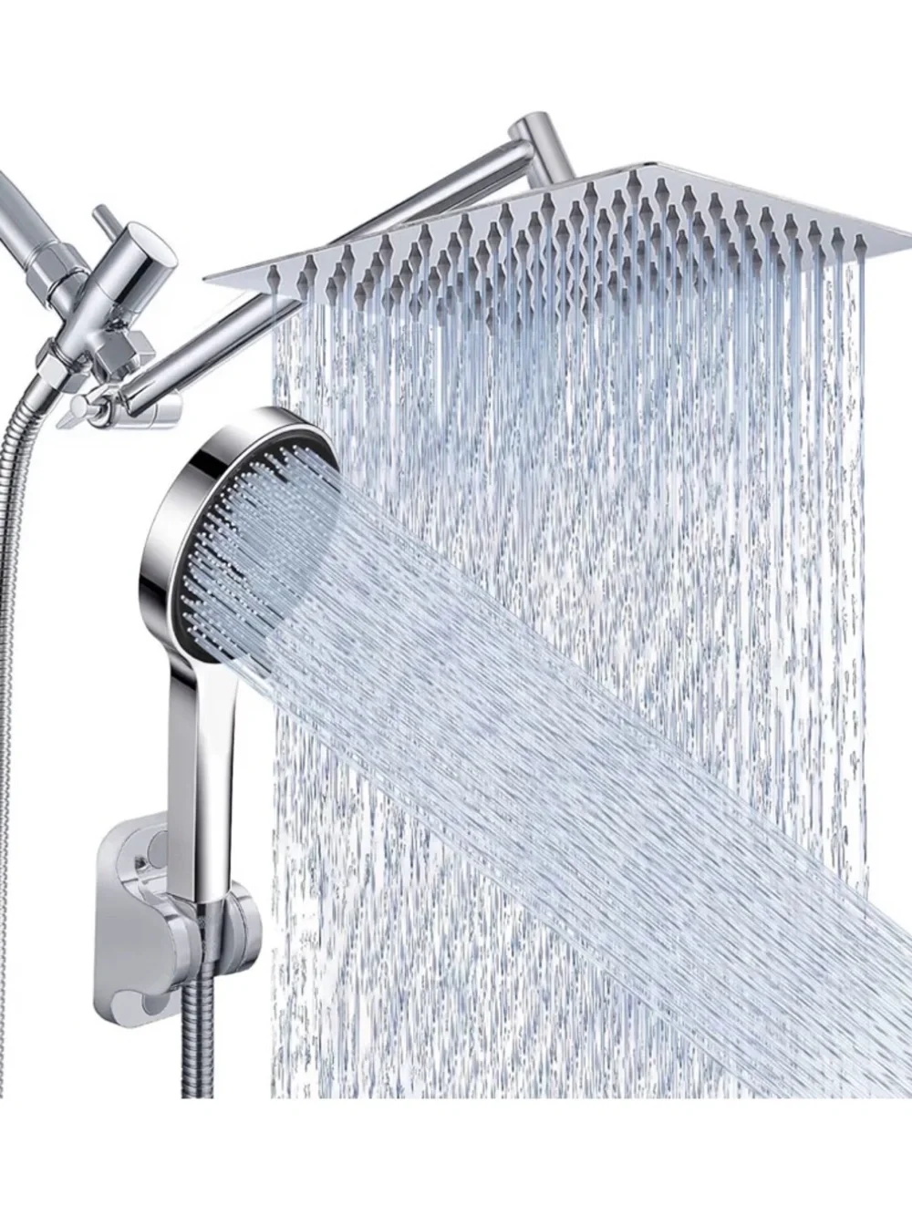 Chrome Dual Shower System with Rain and Handheld Spray